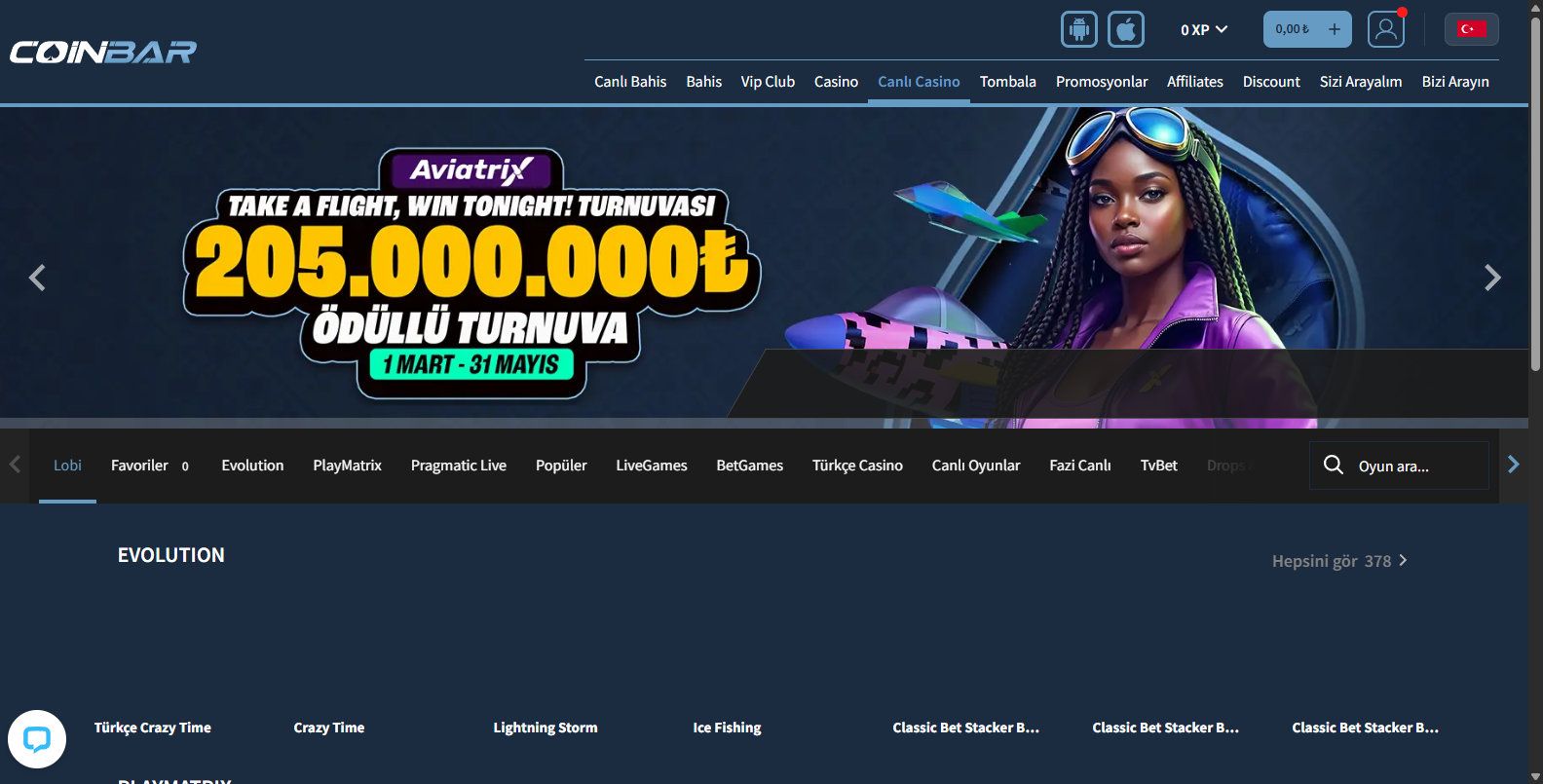 Coinbar Canlı Casino